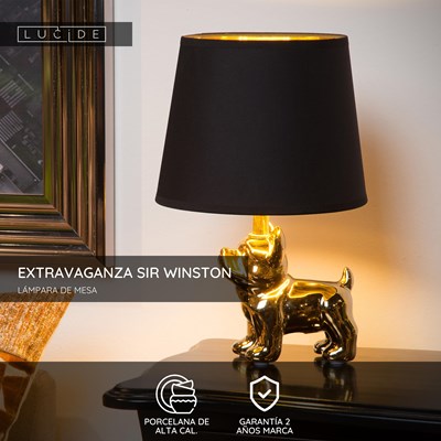 Lucide EXTRAVAGANZA SIR WINSTON - Lámpara de mesa - 1xE14 - Oro